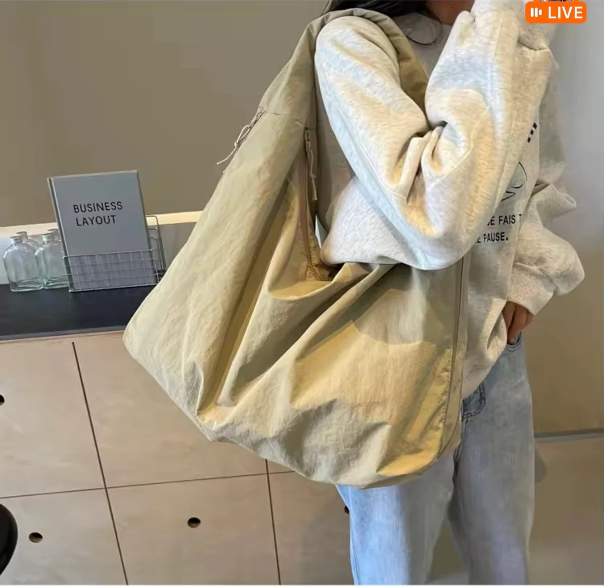Oversized Hobo Tote