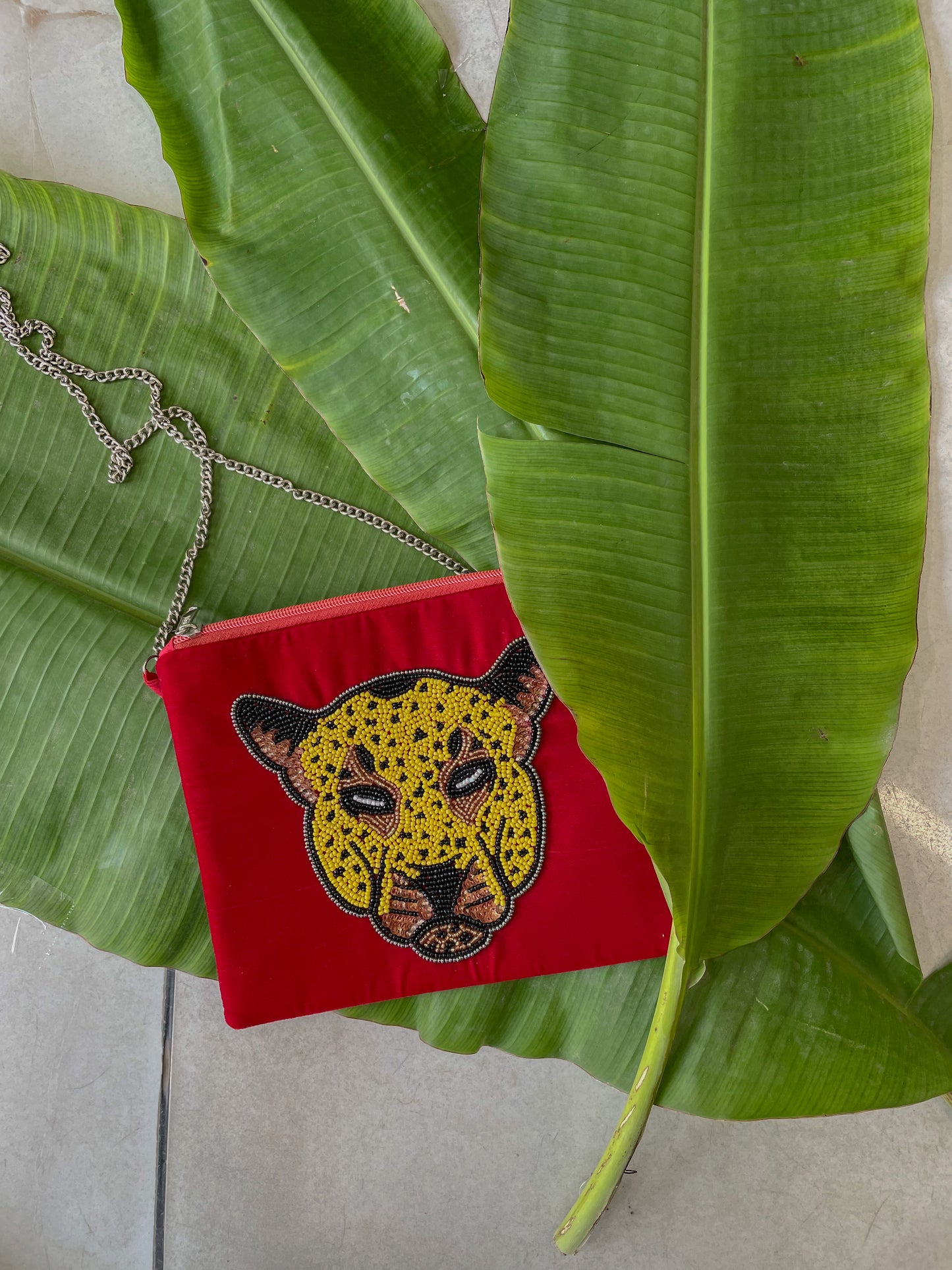 Tiger handwork pouch sling!