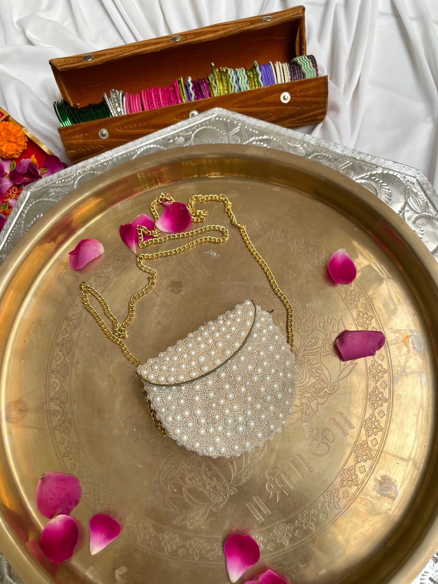 Ethnic Pearl Beauty Mini Bag.