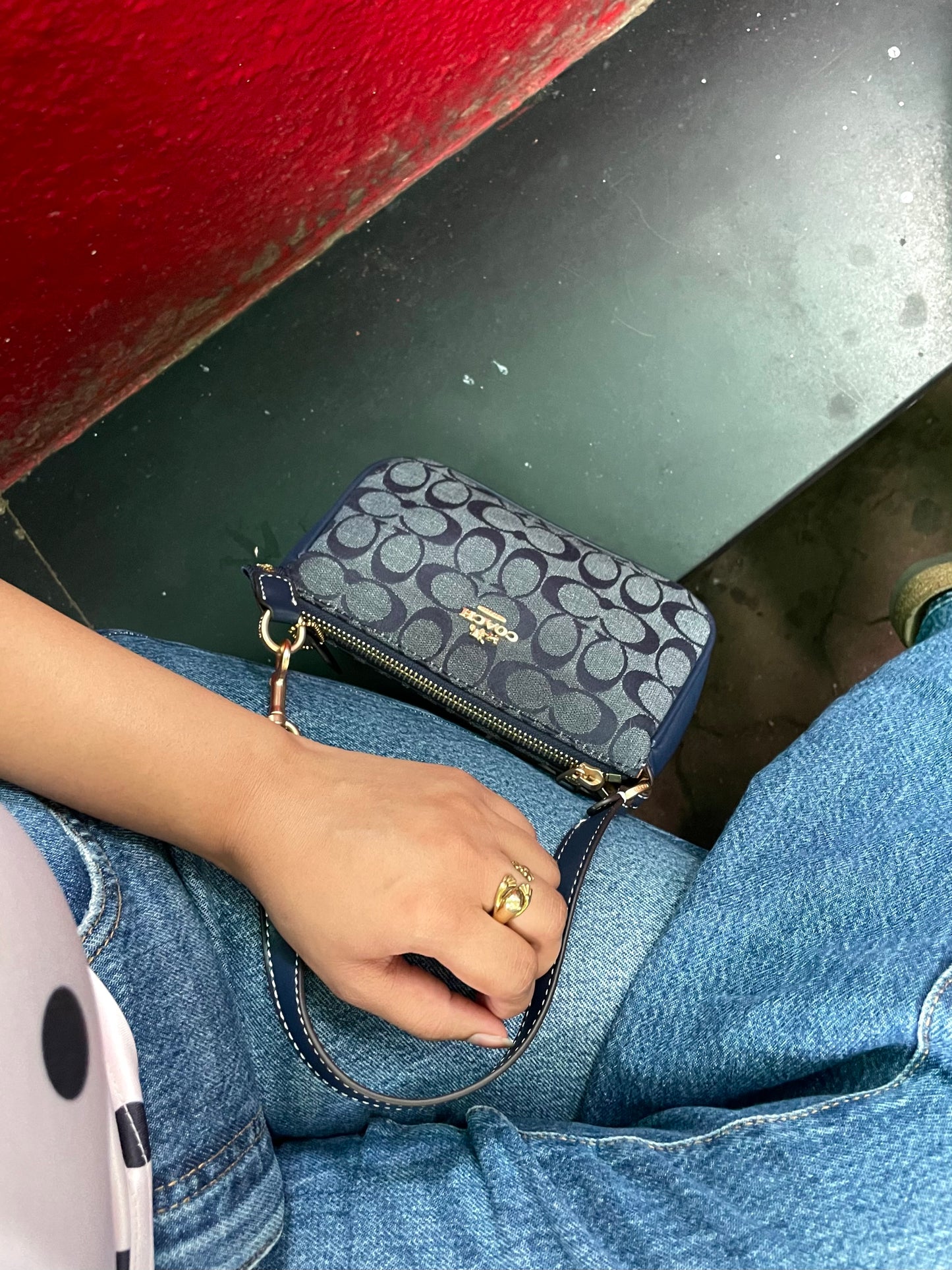 Luxury Denim Baguette.
(with box packaging)