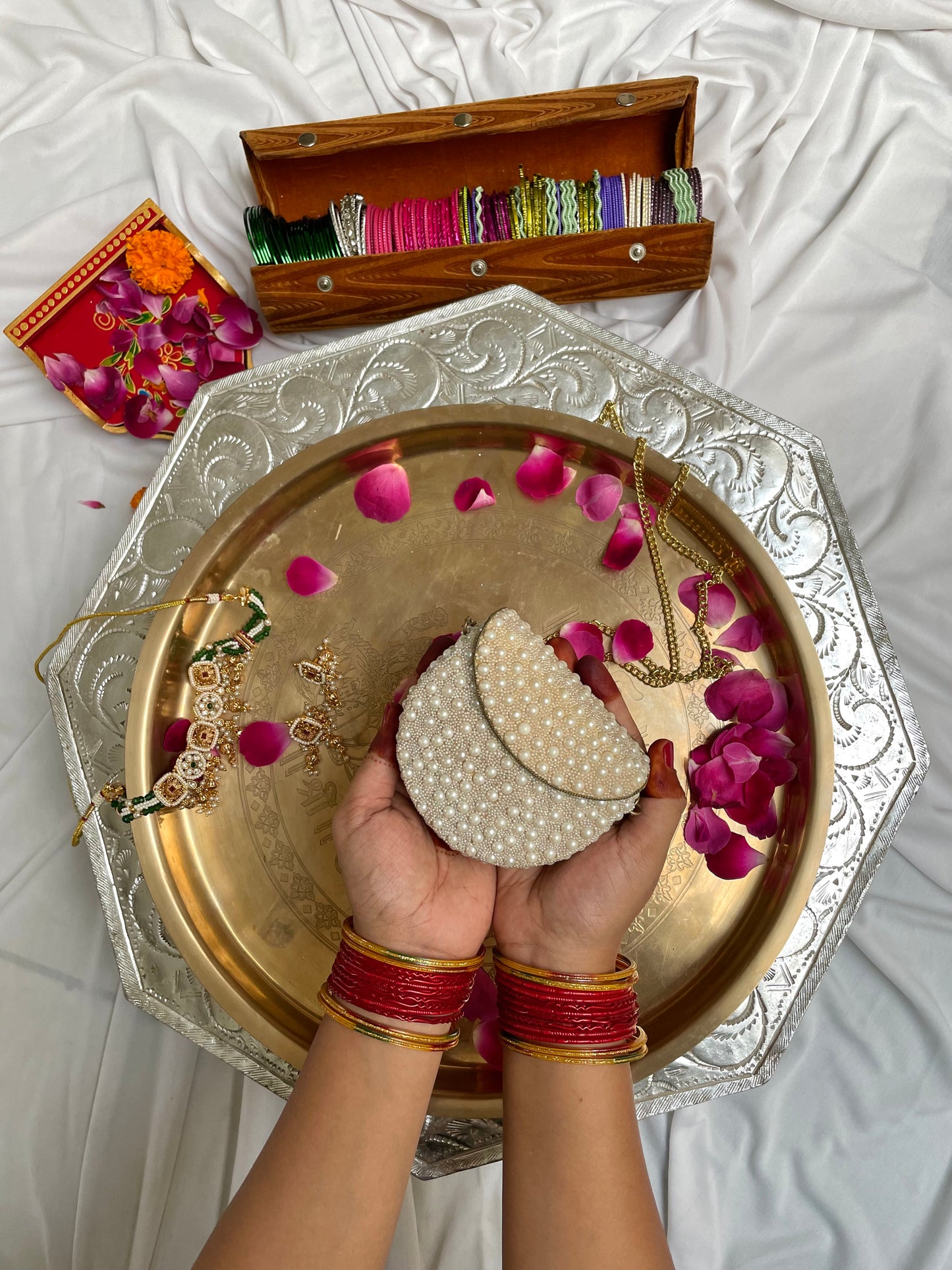 Ethnic Pearl Beauty Mini Bag.