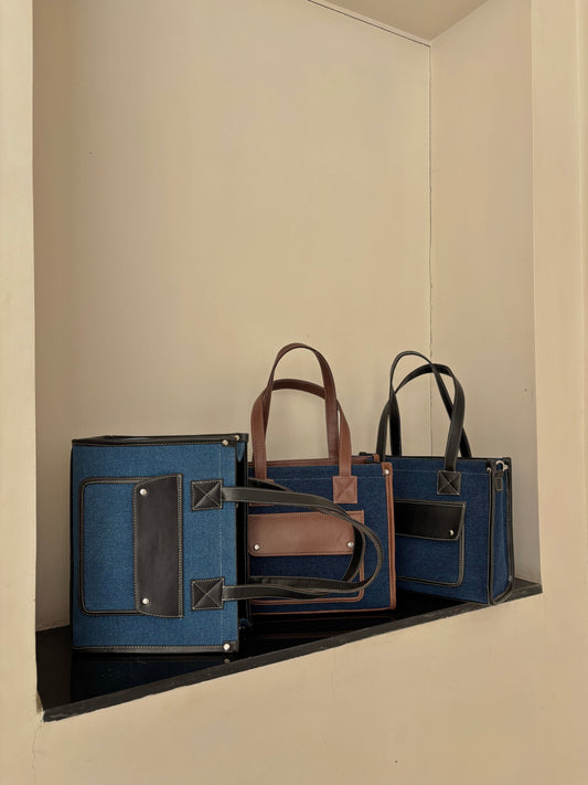 Compact Denim Tote