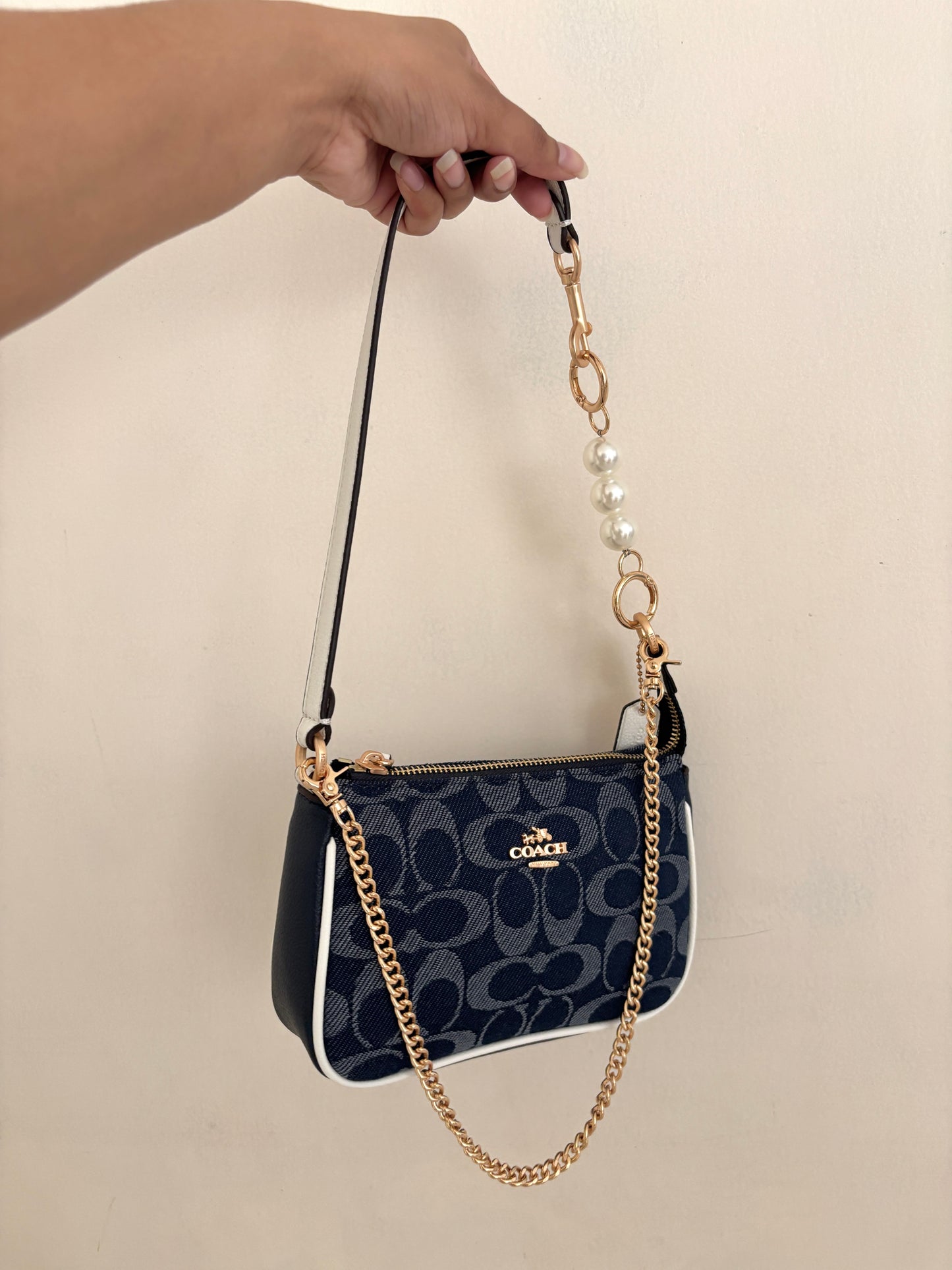 Luxury Denim Baguette.
(with box packaging)