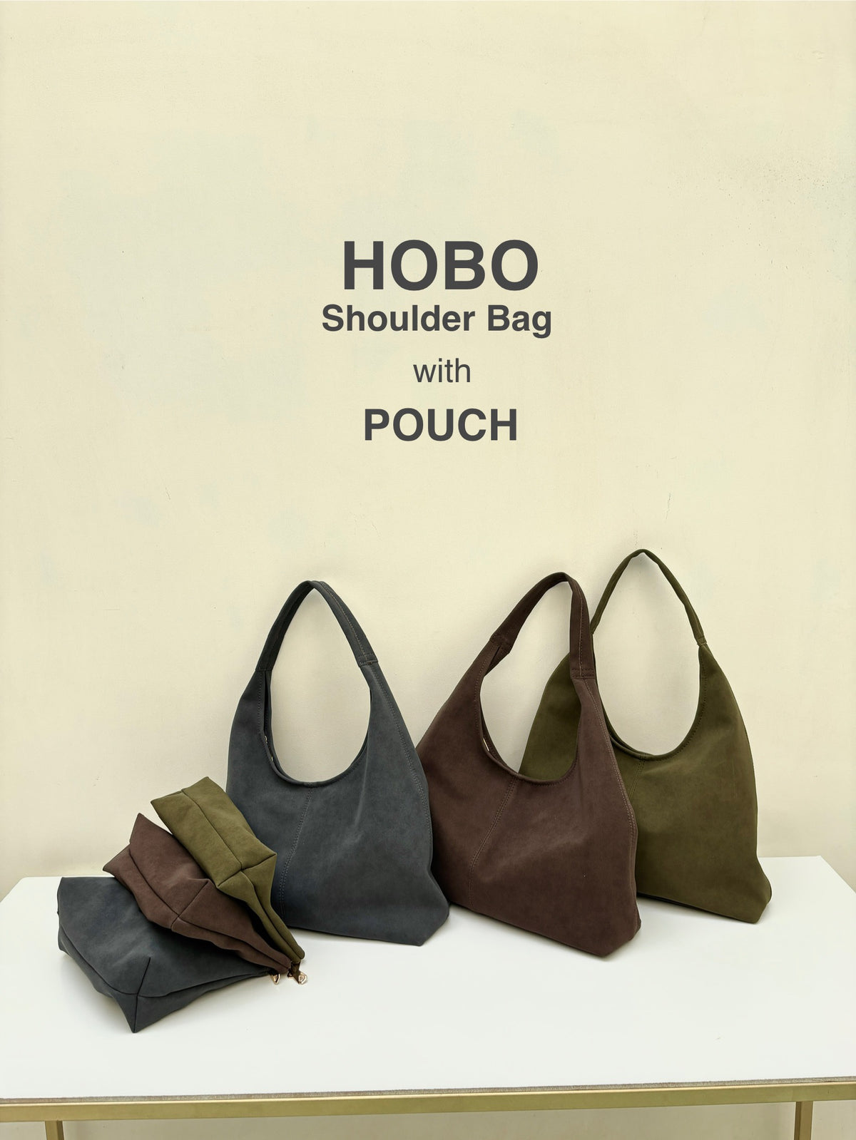 Hobo Shoulder Bag with Pouch
